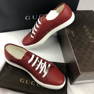 NWT Men’s Gucci Red Leather Sneakers UK9.5 -US10.5
